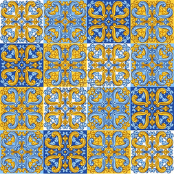 葡萄牙天青瓷砖图案地中海传统装