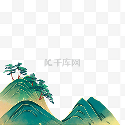 远山动画图片_新中式国潮风远山