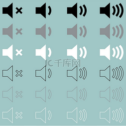 尖叫图片_扬声器或扬声器白色灰色黑色图标