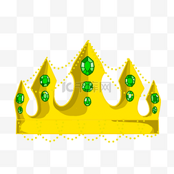 绿色成排宝石卡通金色皇冠