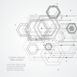 封面图片_技术六边形插图和几何背景技术六
