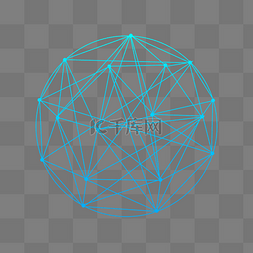 几何球图片_蓝色科技点线结构