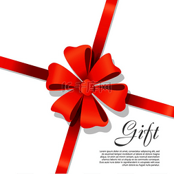 礼品包装带图片_白色背景上的卡片矢量插图，带红