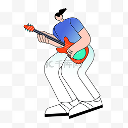 孟菲斯科技人物图片_孟菲斯描边弹吉他歌手