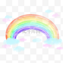 可爱水彩彩虹图案