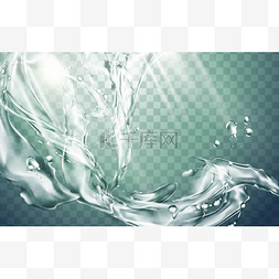 transparent图片_water flow effect