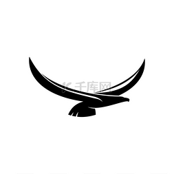 矢量鸟图片_长着宽大翅膀的飞鹰是纹章的象征