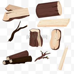 原木木材剪贴画
