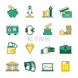 and图标图片_Set of banking and currency exchange icons