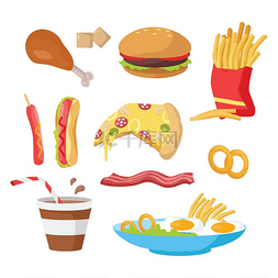 零食图标图标图片_美味的快餐套装美味的快餐套装薯