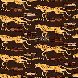 猎豹奔跑的图片_与奔跑的猎豹、豹子的无缝模式。