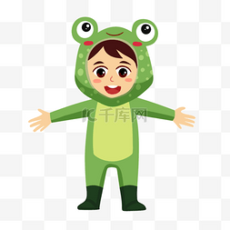 武汉灌汤包图片_孩子穿着青蛙的服装角色扮演