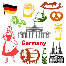 德国啤酒节啤酒节图片_德国图标集。