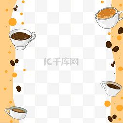咖啡菜单模板图片_咖啡豆摩卡树叶圆形边框
