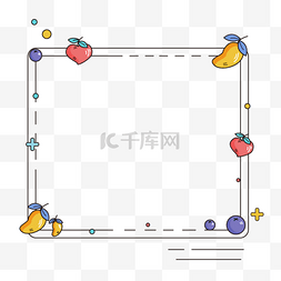 桃子可爱图片_简约卡通可爱风格水果彩色边框