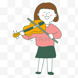 演奏小提琴的女孩教师节人物