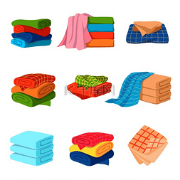 独立浴缸图片_折叠毛巾柔软时尚的织物棉色毛巾