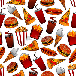 芝士图片_垃圾食品无缝模式与快餐汉堡芝士