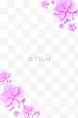 樱花4图片_紫色C4D立体春天植物花朵樱花边框