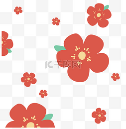 小红花图片_手绘小红花花朵底纹
