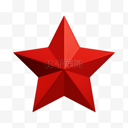 红色百分之50英文字母图片_3DC4D立体红色五角星