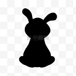兔子剪影图片_兔子剪影卡通坐着