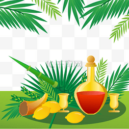 bottle图片_sukkot beautiful green vector pattern