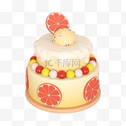 蛋糕c4d图片_3DC4D立体生日蛋糕