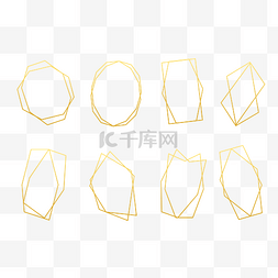 邀请函图片_简约金线金色几何线条边框