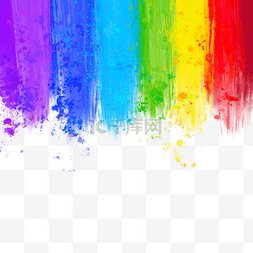 笔刷素材图片_抽象彩虹颜料水彩质感喷溅笔刷