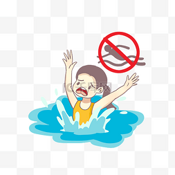 防溺水宣传禁止游泳标识