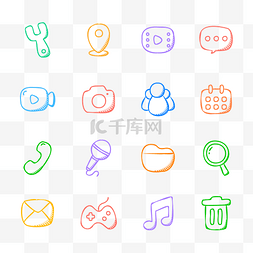 彩色app图标图片_创意涂鸦手机软件主题图标