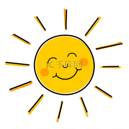 卡通微笑太阳矢量图片_微笑的太阳矢量