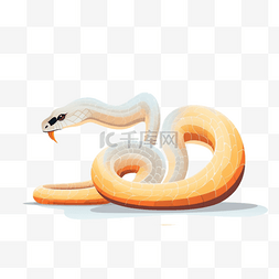 手绘动物扁平素材蛇毒蛇(3)