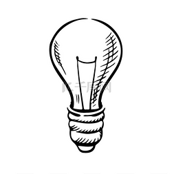 有想法灯泡图片_创意概念主题的草图样式的灯泡图