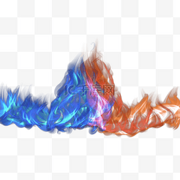 燃烧的火焰蓝色图片_红蓝色燃烧融合火焰
