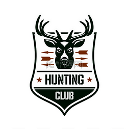 动物图案设计图片_狩猎俱乐部纹章徽章设计用于猎人