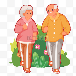 老年夫妇散步图片_老年人运动老年生活跑步