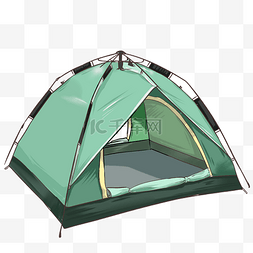 野营图片_绿色户外野营野餐帐篷