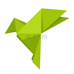 折纸鸟的插图。