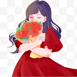 美女图片_女神节美女手捧鲜花