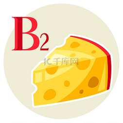 产品宣传单张图片_程式化的奶酪切片的插图。