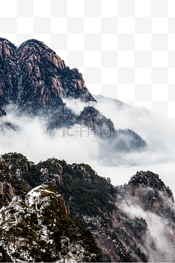 山川云海图片_冬季雪山山区山川景色云海