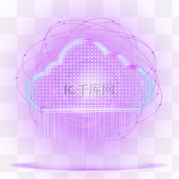 抽象光效科技紫色云朵白色颗粒