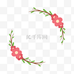 春季情人节妇女节花朵植物边框