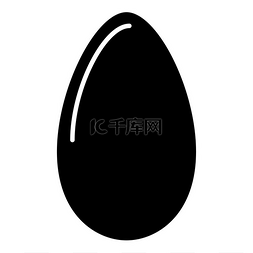 鸡蛋黑色图标.. 鸡蛋是黑色图标。