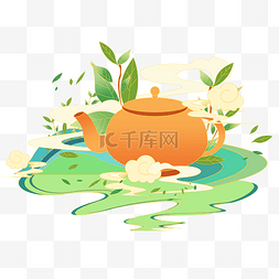 禅茶文化设计图片_国潮茶文化茶水茶壶