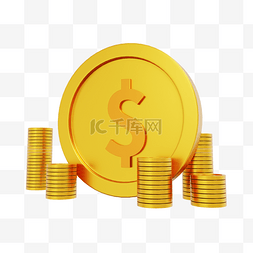 金融基金金币图片_3DC4D立体金融金币钱币
