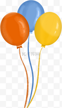 放地上的气球图片_手绘卡通气球装饰手帐彩色派对