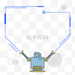 扁平波点图片_创意机器人科技边框